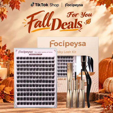 Focipeysa Natural Spiky Eyelash Clusters Kit | 12-16mm Wispy Lightweight Lash Clusters | Bond, Seal, Tweezers,Lightweight Natural Eyelashes | Waterproof Long-Lasting, Beginner-Friendly for Clean Girl Makeup#TikTokShopFallDealsForYou