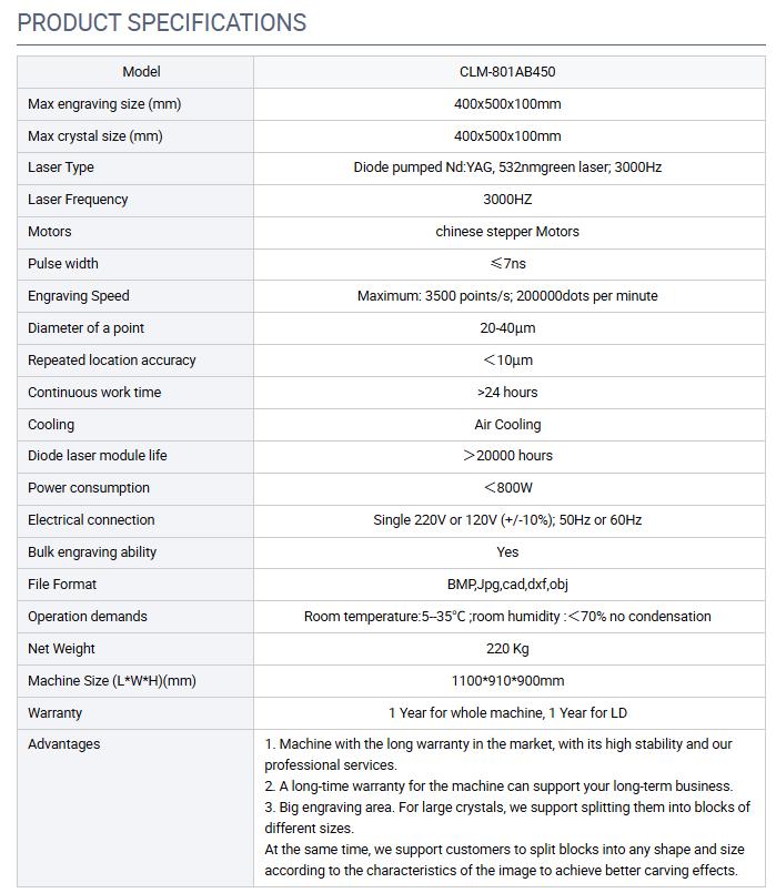 Big size crystal 3D poring machine, samll business machine, glass inner engraving, 3D photo printng