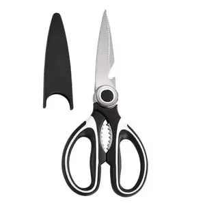Stainless Steel Kitchen Scissors with Bottle Opener, Sharp 2.5mm Blade, Multi-Functional Panda Design, Ideal for Halloween Festival Use
