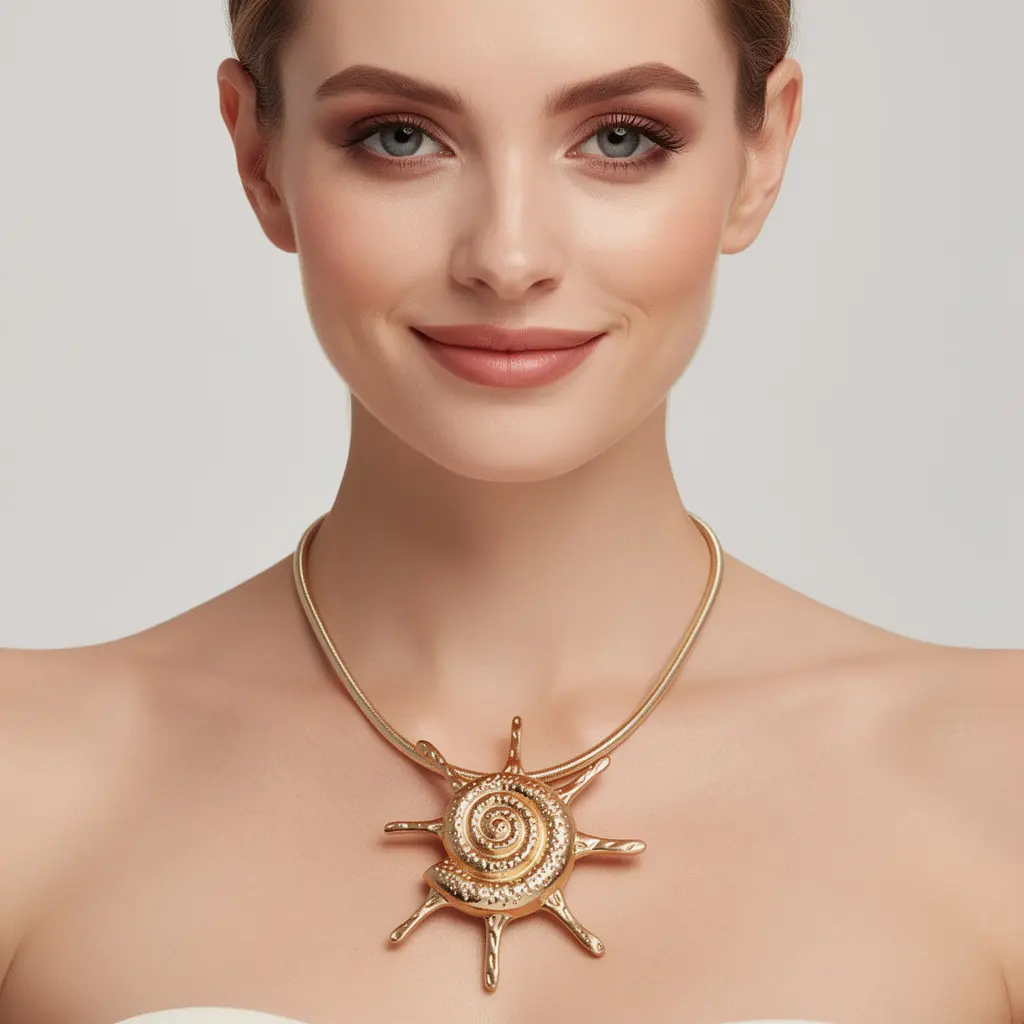 Women's Elegant European-American Sunflower Pendant Non-Natural Crystal Necklace - High-End Niche Modern Sweater Chain Jewelry Accessory, Flowers-Themed for Daily, Casual Wear, Female