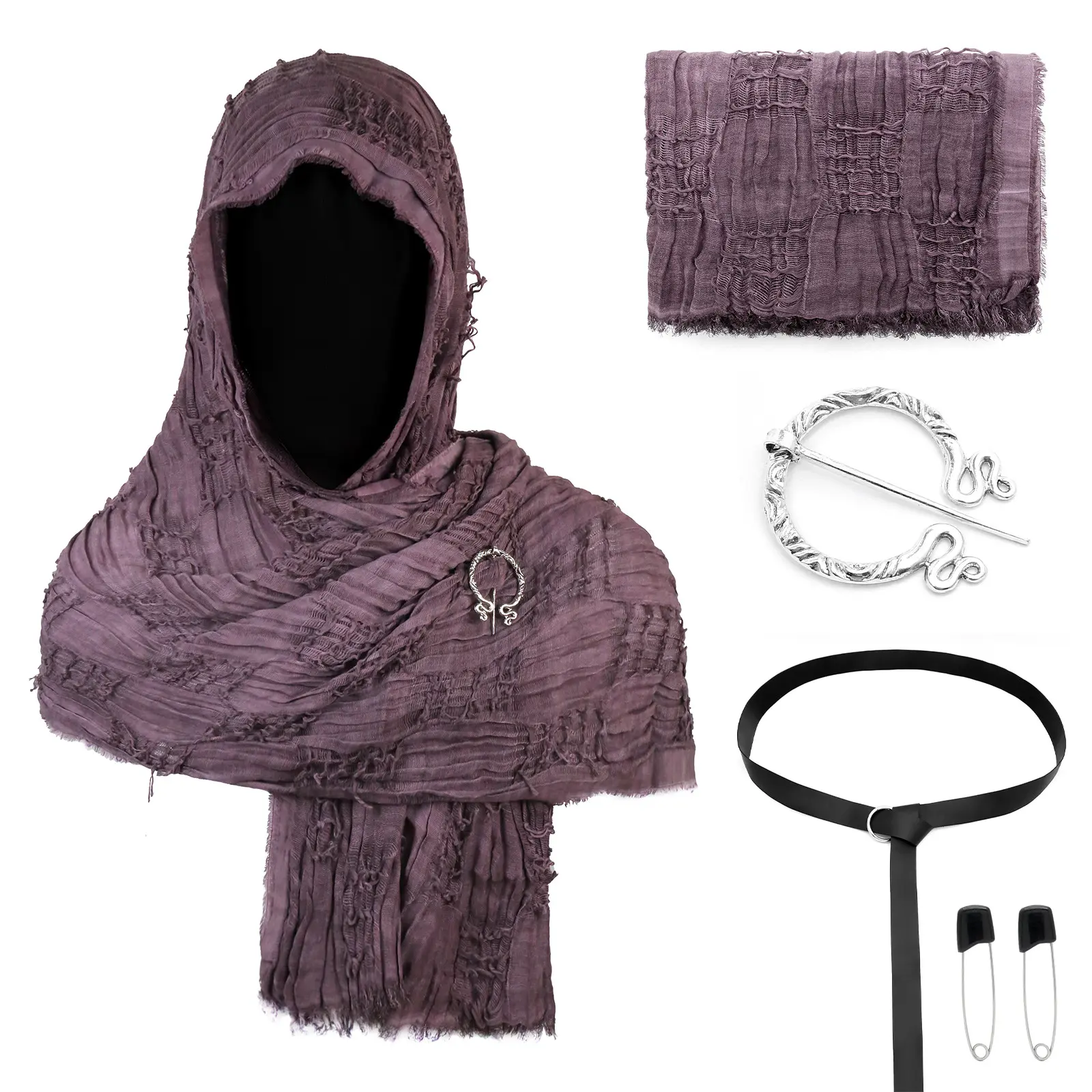 CST152VT Purple Battle Damage Scarf (190