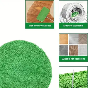 12 Mop Replacement Pads, Elastic Flat Mop Cloth, Washable And Durable Replacement Mop Cloth, Dust Removal Mop Head High Absorbent