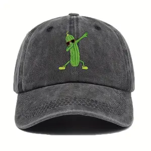 Men's Casual Baseball Cap - Fashion Glasses and Cucumber Pattern Design, Lightweight Adjustable Dad Hat, Perfect Father's Day Gift, Daily Headwear, Fun Printed Hat
