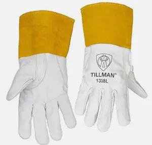 Tillman 1338 Goatskin Leather TIG Durable Welding Fabrication Gloves 4" Cuff