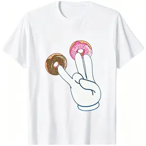 🍩😂[Viral TikTok Shirt][Funny Meme T-Shirt]Donut Hands Funny Graphic T-Shirt – Unisex Soft Cotton Crew Neck Short Sleeve Tee, Men & Women Casual Streetwear
