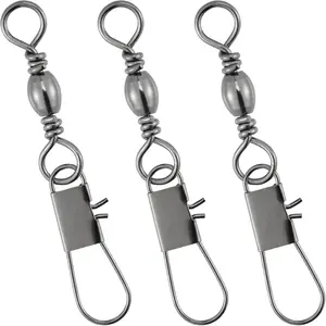 Fishing Snap Swivels Set, 50pcs/200pcs Barrel Snap Swivels Fishing Accessories Kit, Fishing Gear with Ball Bearing Swivel Snap Connector