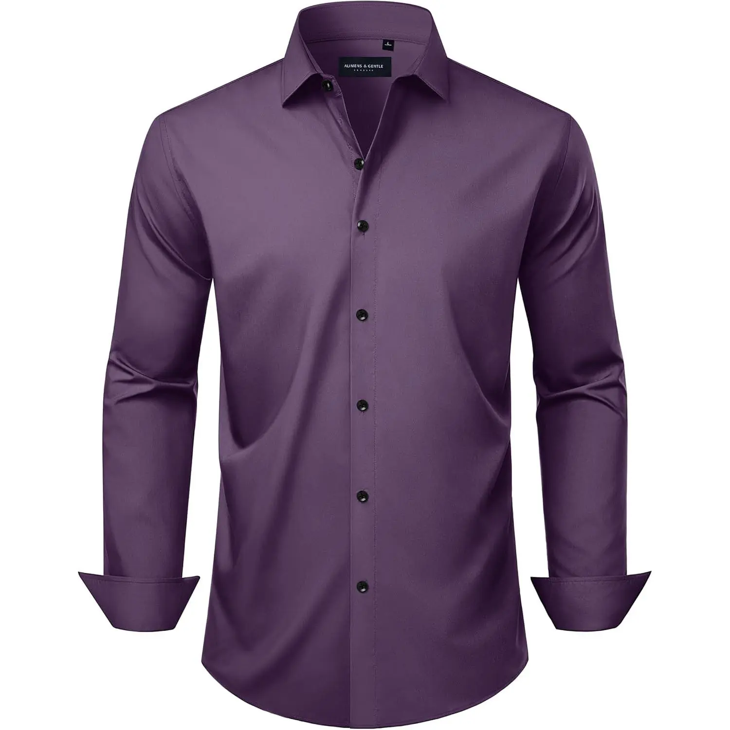 Alimens & Gentle Men's Long Sleeve Dress Shirts Wrinkle Free Stretch Wedding Business Casual Button Down Shirt
