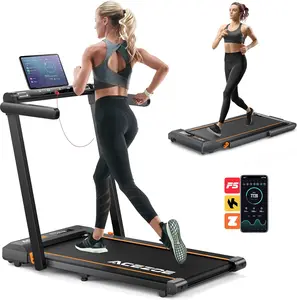2 in 1 Foldable Treadmill for Home, Under Desk Treadmill with 12 HIIT Modes, Workout APPs and Touch Screen, 2.5HP Walking Treadmill for Home Office, 265lbs Capacity, Installation Free
