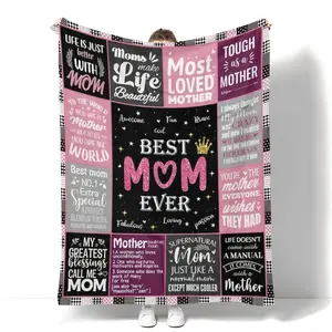 Sentimental Gift For Mom Blanket Soft Printed Pattern and Text Ideal for Mother's Day Mom's Birthday Gift All-Season Use Suitable for Bedroom Living Room Sofa Camping Multiple Scenes Perfect for Friends and Family Gifts