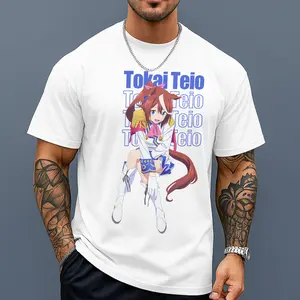 Tokai Teio Uma Musume Graphic Oversized Tee | Cool Anime T-Shirt for Aesthetic Streetwear Casual Fashion Menswear Stylish Love Tshirt