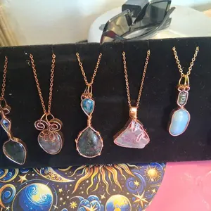 Handmade Wire Wrapped Stones Necklaces with Unique Gemstone Designs for Fashion Enthusiasts