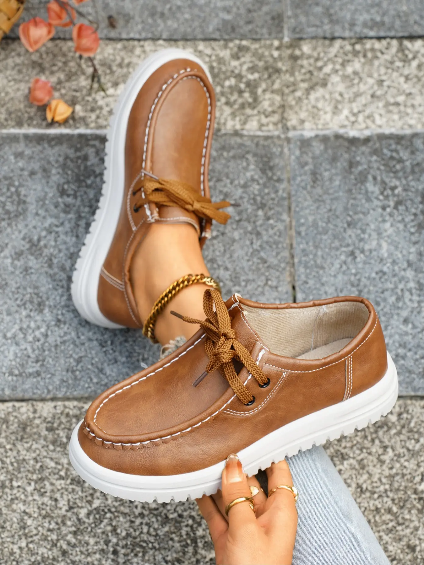 Women's Fashion PU Leather Slip-On Loafers, Casual Lightweight Flat Shoes, Comfortable Minimalist Workwear, All-Season Plain Design, Office Shoes, Commuter Shoes, Slip On Flats, Footwear