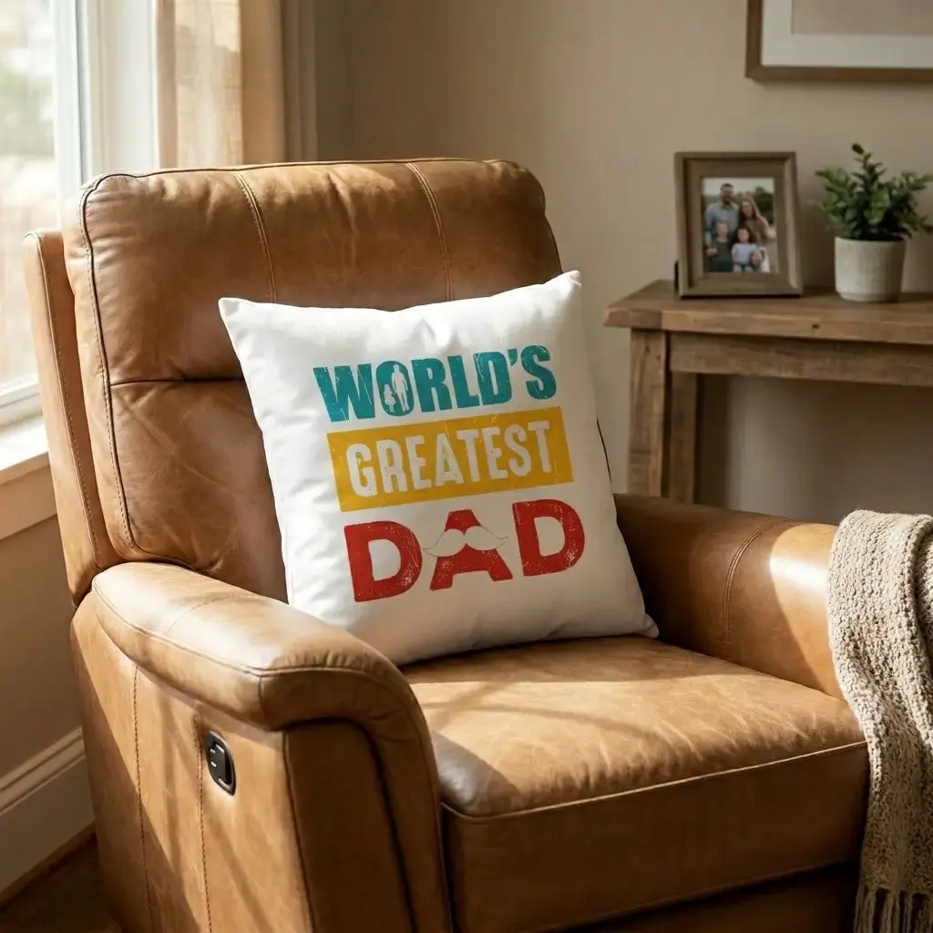 Gift for Dad World's Greatest Dad Indoor Outdoor Pillow