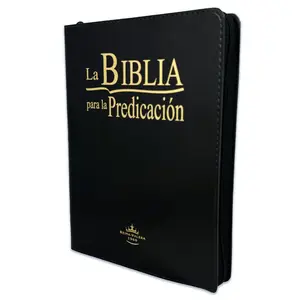 Biblia para la Predicación con Cierre y Letra Grande RV1960, imit. piel, negro con índice
