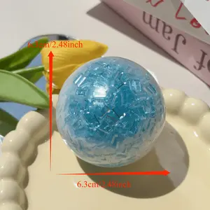 A blue glacier hand exercise ball, suitable for children and adults, slow bouncing ball sensory toys, to ventilate emotions and improve attention, soft ball holding pressure ball, tension stretching soft toy, suitable for children, teenagers and adults, c