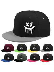 fashion outdoor trucker cap, washed flat-brimmed baseball cap, adjustable flat-brimmed cap, unisex hip-hop cap, stylish headwear.