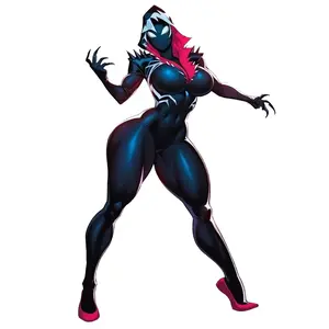 Futuristic Spider Style Heroine Sticker, Dark Comic Anime Vinyl Decal for Laptop, Car Window, Water Bottle, Gaming Setup, Bold Neon Aesthetic Gift