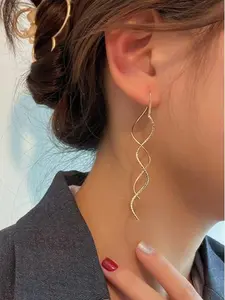 Spiral Earrings, Threader Earrings, Minimalist Earrings, Gold/Silver Earrings, Gift for Her