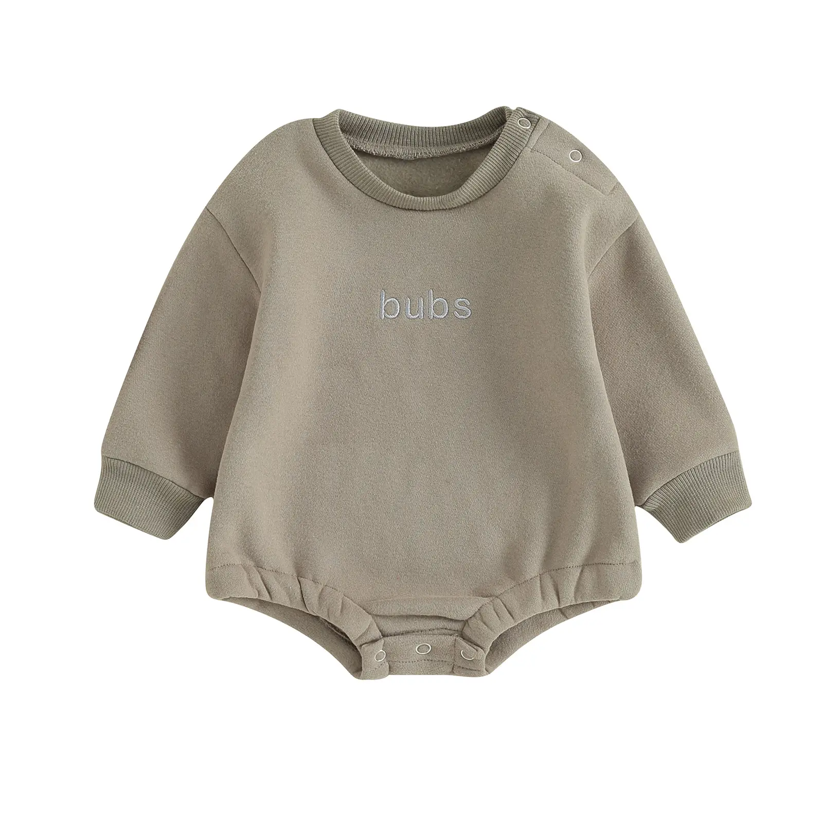 Baby Boy Warm Sweatshirt Bubble Romper Long Sleeve Crew Neck Fleece Sweater Romper Winter Outfit Clothes