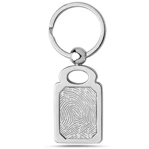 Custom Fingerprint Rectangle Keychain