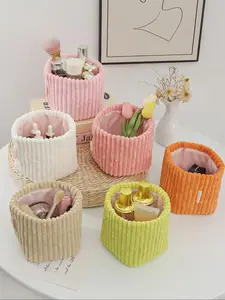 Cute Corduroy Makeup Bag, Large Capacity Makeup Storage Bag, Multifunctional Toiletries Storage Makeup Bag, Travel Storage Bag, Makeup Organizer Pouch