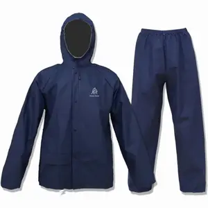 Ultra Lite Rain Coat with Pants for Men Women, Waterproof Rain Suit for Sport,Rain Suits Lightweight Rain Gear (Navy)