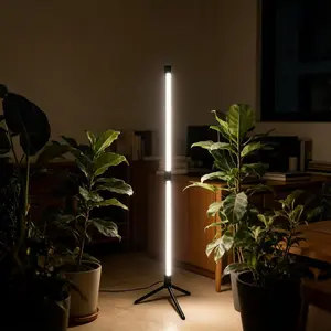 Indoor Plant Growth Lamp, Flower Grow Light, Vertical Grow Light, Standing Grow Light with Side Illumination, Tripod Floor Standing Plant Light, LED Full Spectrum Plant Light with 3/9/12H Auto Timer, Easy Install for Living Room, Bedroom, Kitchen, Office