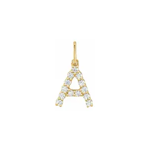 14K Diamond Initial Charm Necklace