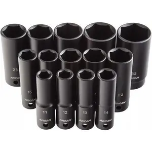 Arcan Tools 1/2 in. Drive Deep Impact Socket Set 14-Piece Metric