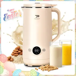 8-in-1 Small Multifunctional Automatic Nut Milk Machine&Coffee Maker, 800ml Auto Self-Cleaning, baby food, Delay Start, Keep Warm, Boil Water – Stainless Steel, White,Soy Milk Maker for Homemade Almond, Oat, Coconut, Juice, Milkshake, Grains, gifts，Easter
