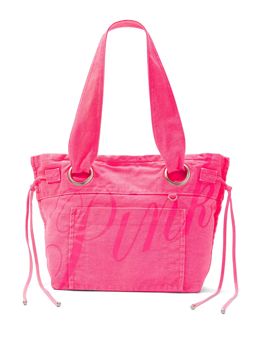 PINK Canvas Flat Bottom Tote Bag