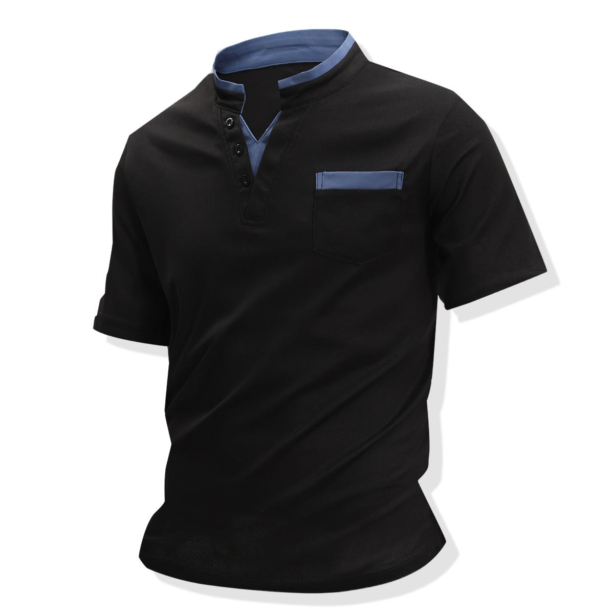 2PCS Men's Lightweight Moisture-Wicking Short Sleeve Shirt - Breathable Stretch Fabric, Henley Neck Casual Button-Up for Gym, Summer Outings & Parties guys gifts