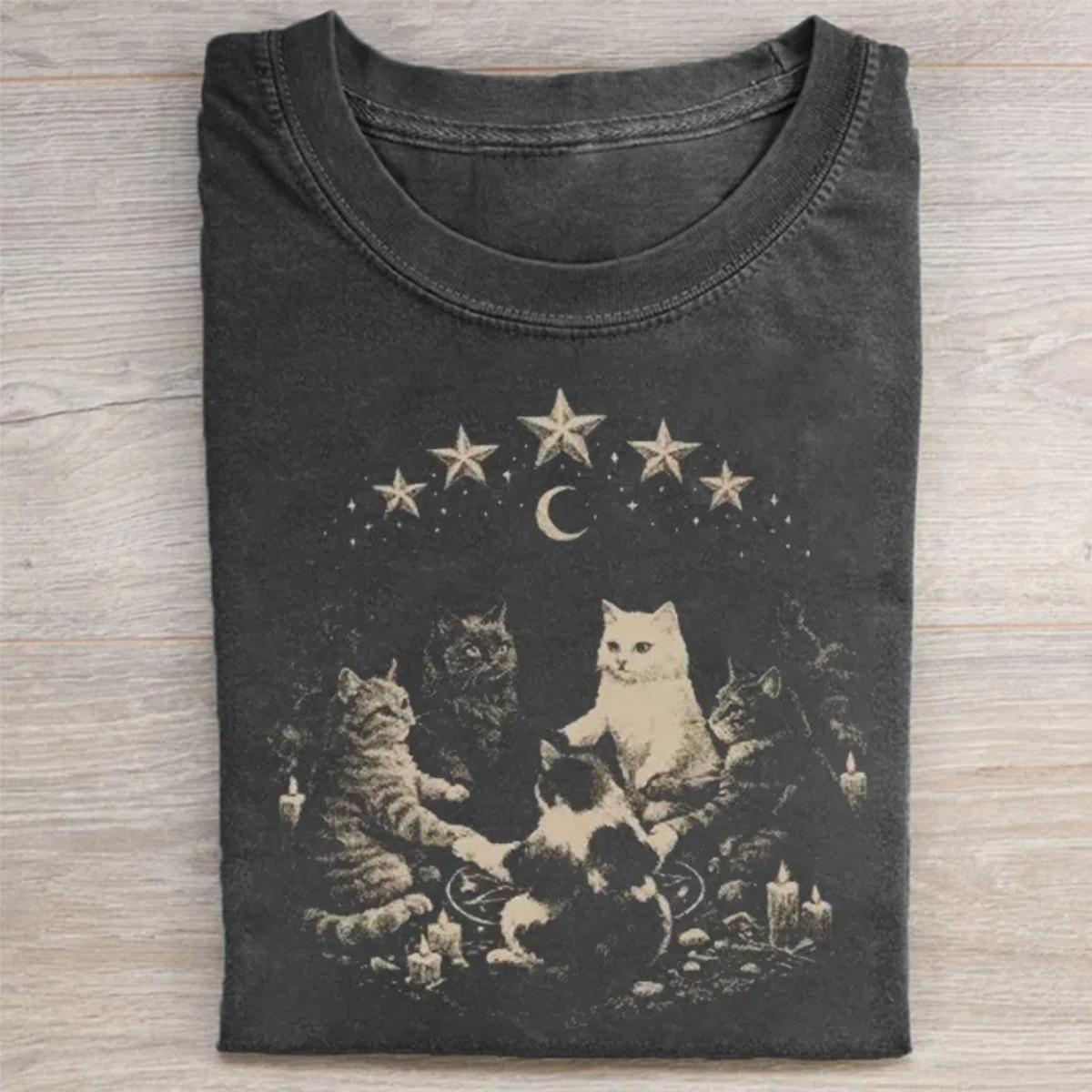 Comfort Colors Support Your Local Coven Shirt, Witchy Graphic Tee, Vintage Halloween T-Shirt, Spooky Cottagecore Unisex Gift