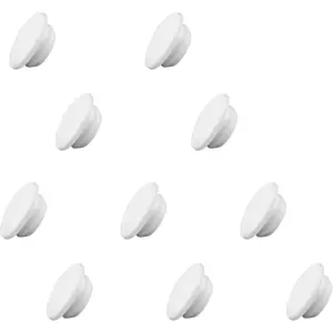 10pcs 3/8 Inch (10mm) White Snap-in Locking Button Hole Plugs, Tube Plugs Fit for 10mm-10.5mm Hole