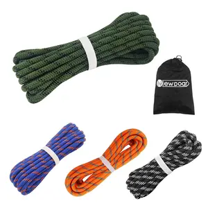 NewDoar 14KN 8mm Static Rope - CE & UIAA Certified Safety Climbing Rope for Outdoor, Mountaineering, Arborist (Blue/Black/Orange/Army Green | 6m/15m/30m/50m) - Double Braid High Strength Cord