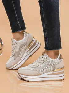 Water Drill Inner Heel Thick Sole Shoes, Height Boosting Slimming Casual Sports Shoes, Versatile and Comfortable Footwear for Daily Wear