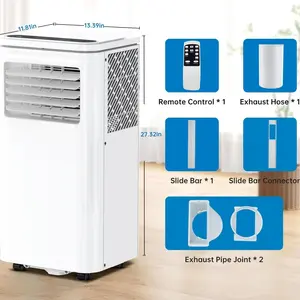 8,000 BTU Portable Air Conditioner 4-in-1 Portable Air Conditioner 8000 BTU – Smart Cooling, Dehumidifier, Fan, - 4-in-1 Mobile AC with Fan, Dehumidifier & Sleep Mode - Remote, Easy Installation, Cools Up to 450 Sq.Ft - Ideal for Bedroom, Office, Home Use