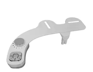 Push Button Bidet with Adjustable Mounting Plates Compact Design Braided Metal Hose Retractable Nozzle Easy Operation Installation