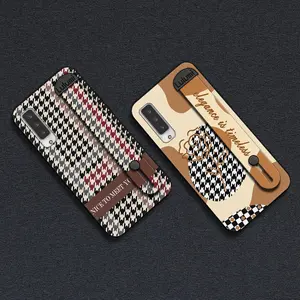 Back Cover Kickstand Phone Case For Fujitsu Arrows F-52A/NX9 simple Silicone geometry Soft case mature Anti-dust protective Wristband Waterproof Wrist Strap Anti-knock Plain color