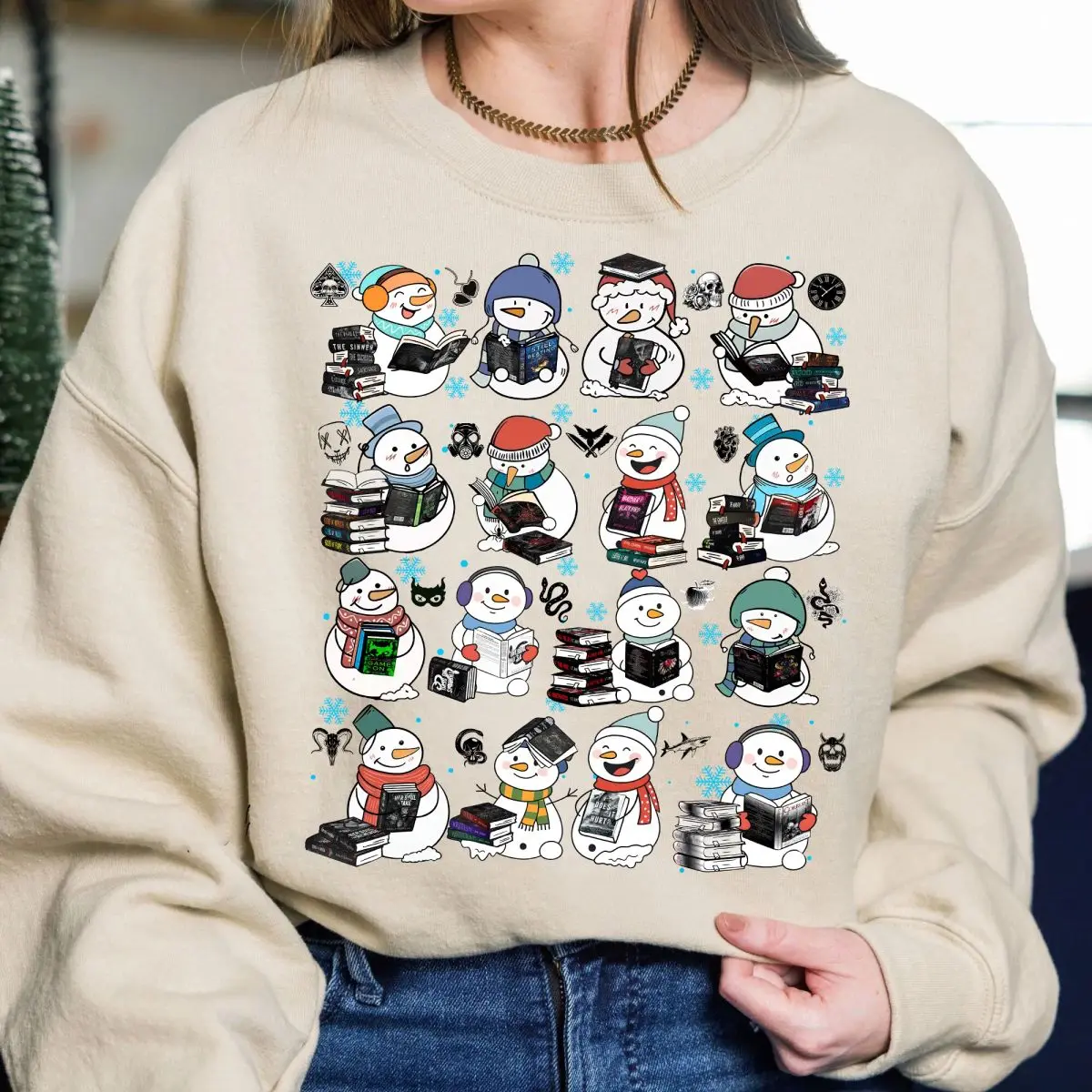 Snowmann Reading Dark Romance Book T-Shirt, Book Lover Sweatshirt, Smuut Spicy Book Hoodie, Book Lover Gift, Winter Holiday Tee, Haunting Adeline, The Lords Series, Legacy Of Gods, Unisex Sweater Pullover Tee
