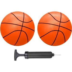 Mini Basketballs Orange 2 PCS 5" Set with Random Color Pump Needle Durable Material for Mini Hoop Toddlers Kids Teenagers for Pool Indoors Outdoors
