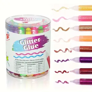 TBC The Best Crafts 30-Count Washable Glitter Glue Pack(11.16oz), Non-Toxic Sparkle Glitter Glue Pens for Kids, Glitter Writing Glue Pens for Arts and Crafts Projects, Classroom Posters outdoorfun