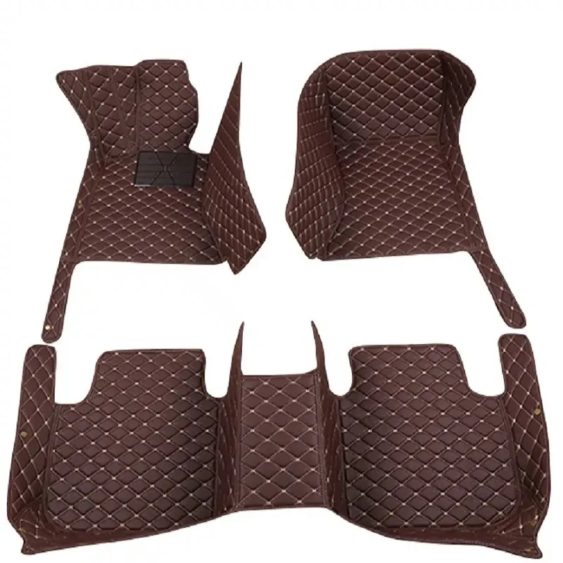Custom Car Floor Mat For Nissan March 2011 Left/Right -hand Drive Auto Interior Accessories Fashion Diamond Styling Leather Carpet Waterproof Design Full Coverage