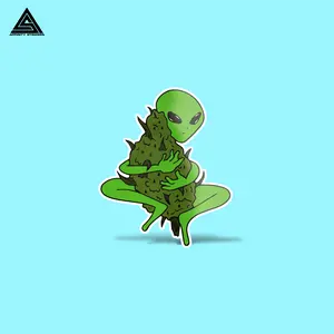 Nug Love Alien Sticker || vinyl sticker, water bottle sticker, tumbler sticker, laptop decals, waterproof sticker, nug, love, alien Decor Decorative