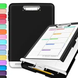 Writing Board with Storage Function, Plastic Pen Slot Holder, Thin Clip Design, Essential for Nurses & Teachers, School & Office Supplies