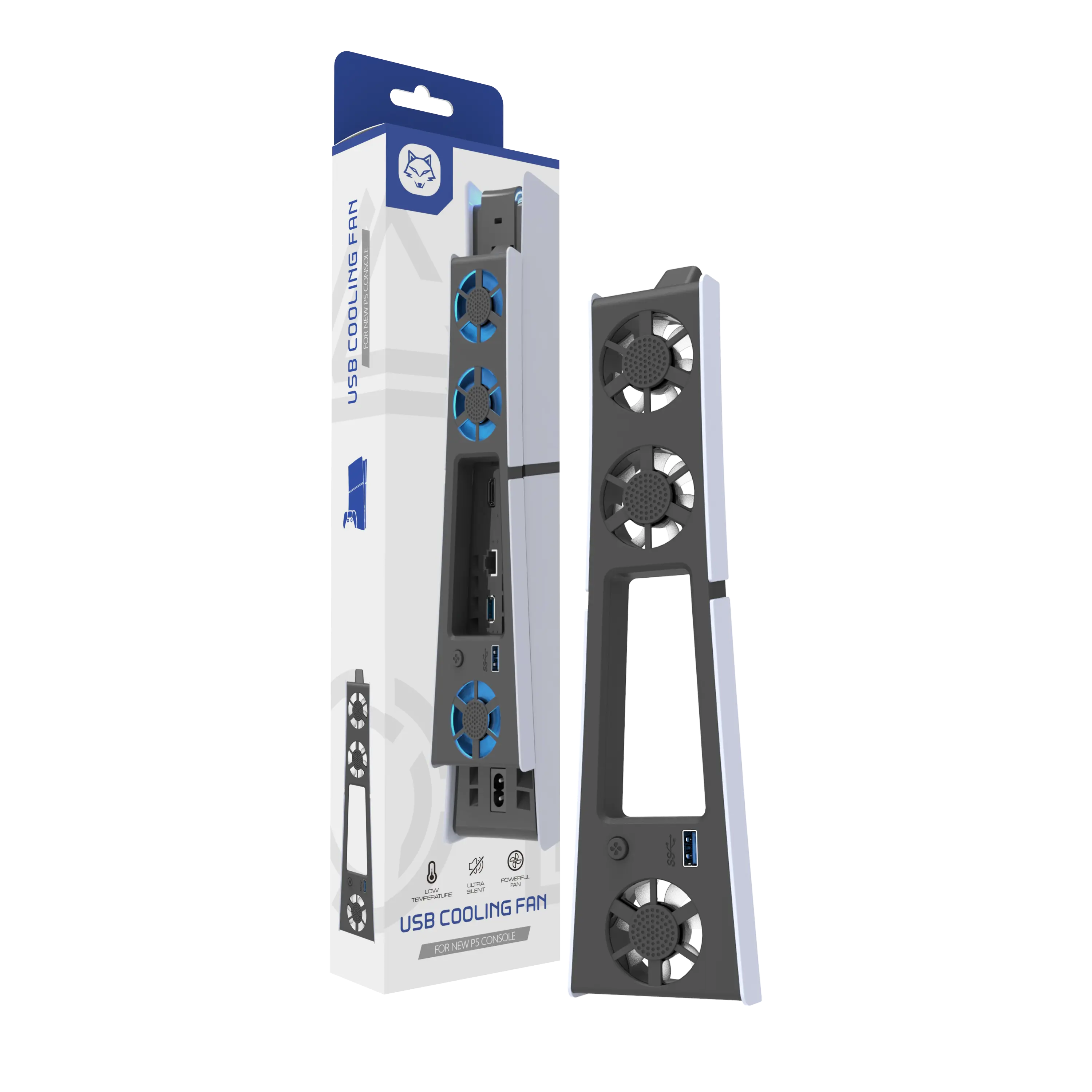PS5 Slim Ultra-Thin Cooling Fan - 3 Fans, USB 3.0 Interface, Strong Airflow, Quiet Heat Dissipation, for Digital/HDD Versions, Reliable Cooling Solution, Preventing Overheating, Upgrade Your Console, Gaming Items, Computer Peripherals