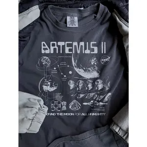 Artemis II Mission T-Shirt: Vintage Feel, DTG Print, Space Exploration Apparel