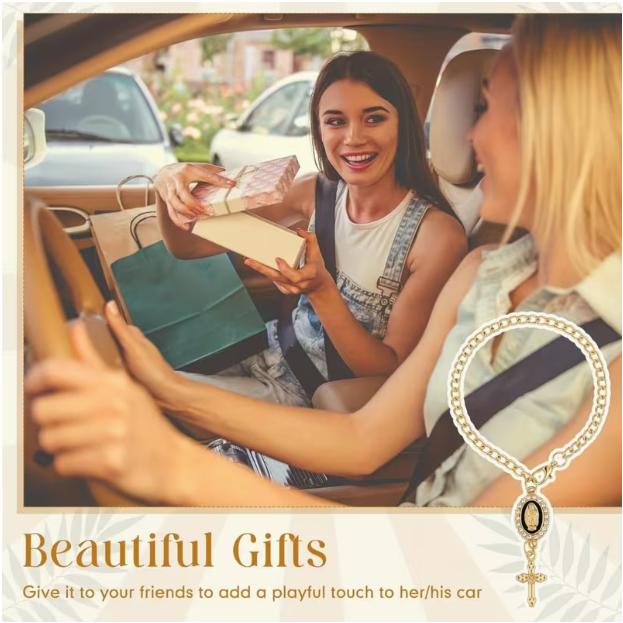 8pcs Rosary Car Charm Set, Steering Wheel Pendant Accessory, Durable & Stylish Decor for Various Vehicle Models, Great Valentine's Day, Party & Birthday Gift, Suitable for Rearview Mirror & Driving Protection