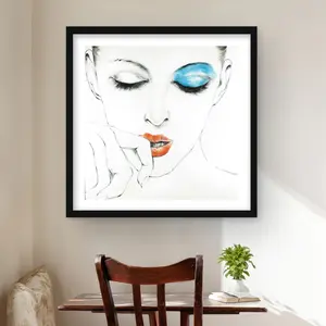 Begin Home Decor C1FM2424UFAJ3L 24 x 24 in. Pure Style - Beauty Livingroom Framed Matted Print Wall Art for Decor