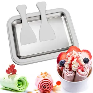 Ice Cream Roll Maker for Kids, Rolled Ice Cream Maker with Scrapers, Easy Bake Ice Cream Maker at Home for Making Rolled Ice Cream Soft Serve Slushies Frozen Yogurt Sorbet and Gelato, 2026 New Upgrade